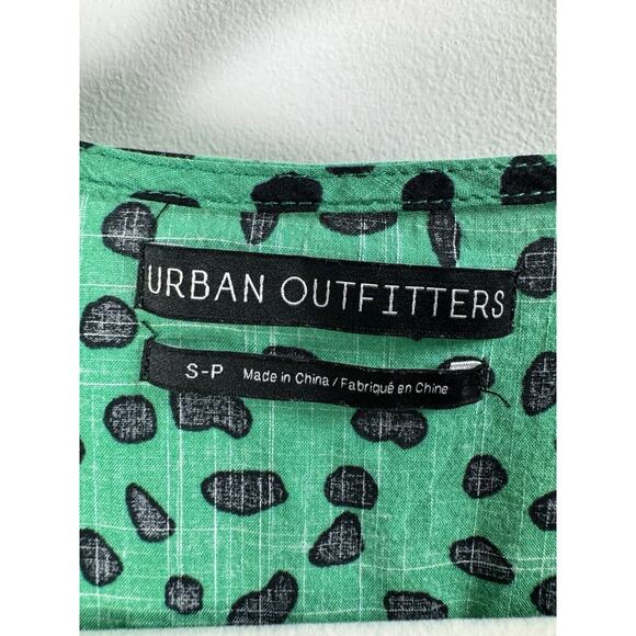 Urban Outfitters Kelly Green Dalmation Preppy Hipster Coquette Wrap Mini Dress - Picture 6 of 10